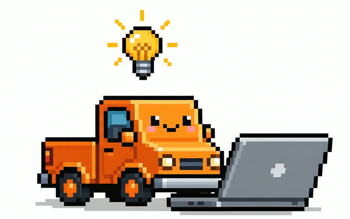Online vrachtwagen theorie oefenen op laptop