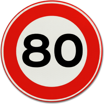 Verkeersbord 80km/u